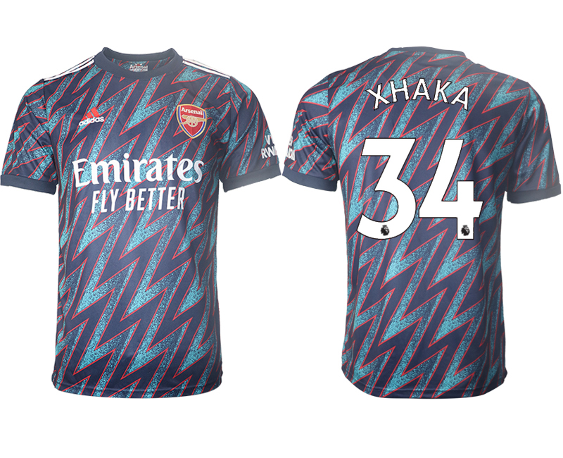 Men 2021-2022 Club Arsenal Second away aaa version blue #34 Soccer Jersey->arsenal jersey->Soccer Club Jersey